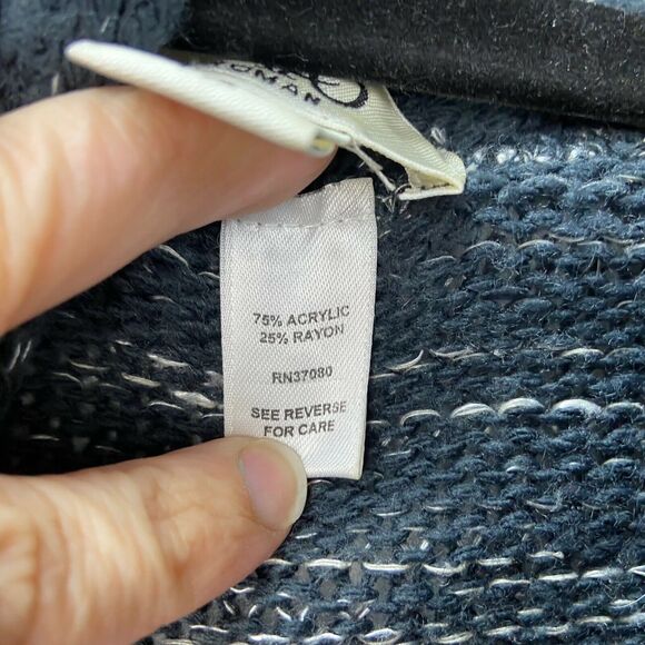 Cato 14/16W Plus Womens Dark Gray Marled Open Front Waterfall Sweater Cardigan - Picture 4 of 6